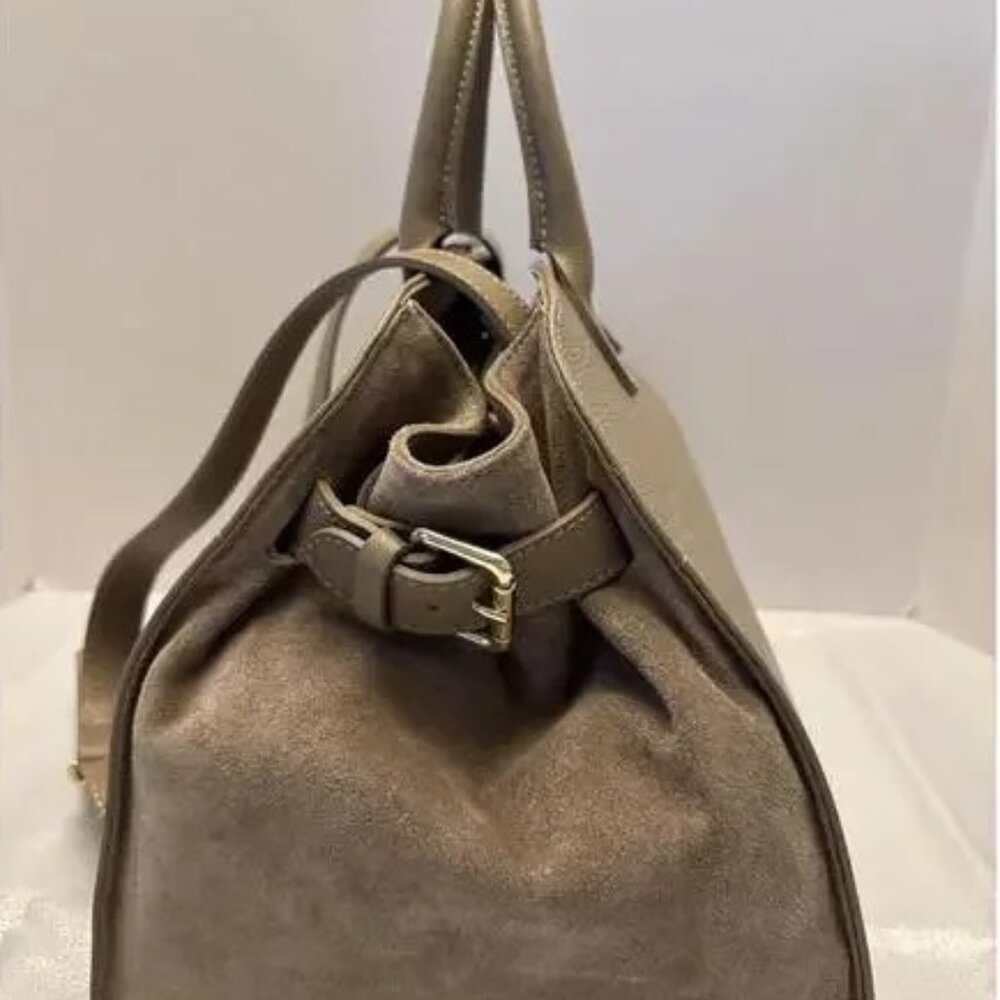 NWT Anna Paola Italian Leather & Suede Dual Handel Satchel + Crossbody Strap - Picture 3 of 9